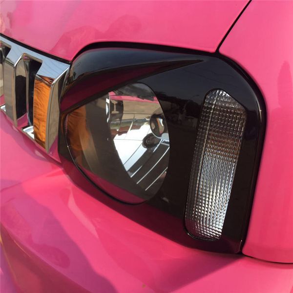 

1 pair car headlight lampshade shield protective decorative baffle headlight lampshade trim for jimny 2007-2015 black