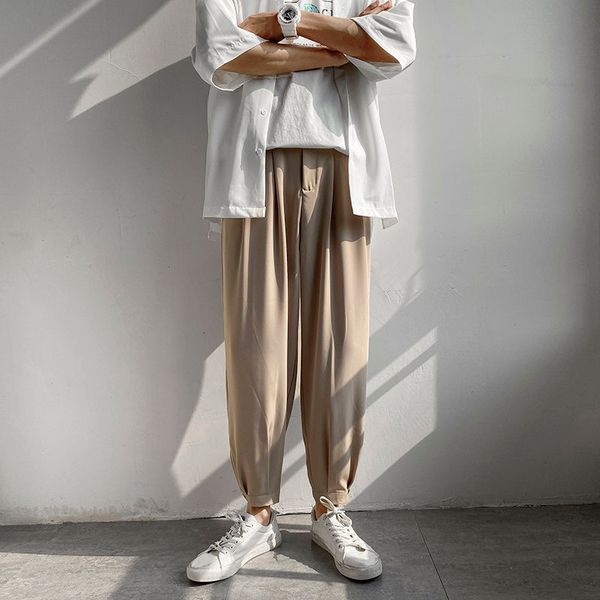 

2020 summer men's fashion trend loose casual pants baggy streetwear haren pants khaki/black color trousers plus size m-2xl