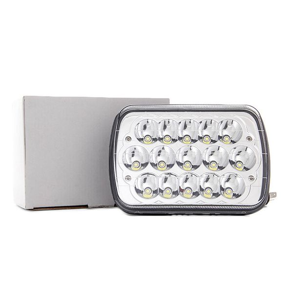 

45w rectangle 7x6 led headlights hi/low sealed beam h4 plug h6054 h5054 6052 for jeep wrangler yj cherokee xj toyota pickup