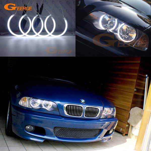 

for e46 convertible coupe lci 2003 2004 2005 2006 halogen headlight excellent ultra bright illumination ccfl angel eyes kit