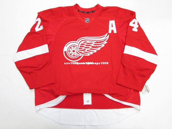 

custom bob probert detroit red wings home jersey stitch add any number any name mens hockey jersey xs-6xl, Black;red