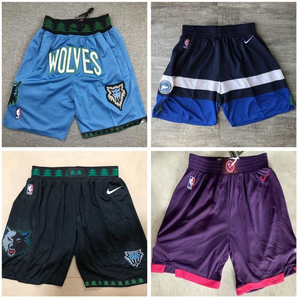 

mens minnesota timberwolves shorts city edition nba statement performance swingman basketball shorts new retro just don pocket, Black
