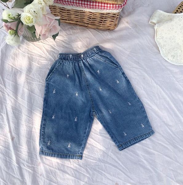

2020 new girls boys denim long pants summer fashion kids jean pants 1-7t qa527, Blue