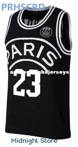 

2018 new aj psg jerseys 23 michael mj neyma 10 jr jersey 7 mbappe basketball balck jersey vest jerseys ncaa, Black;blue