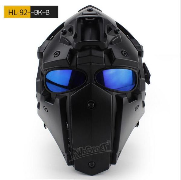 

wosport new tactical obsidian green gobl terminator helmet & mask goggle for hunting paintball cosplay movie prop