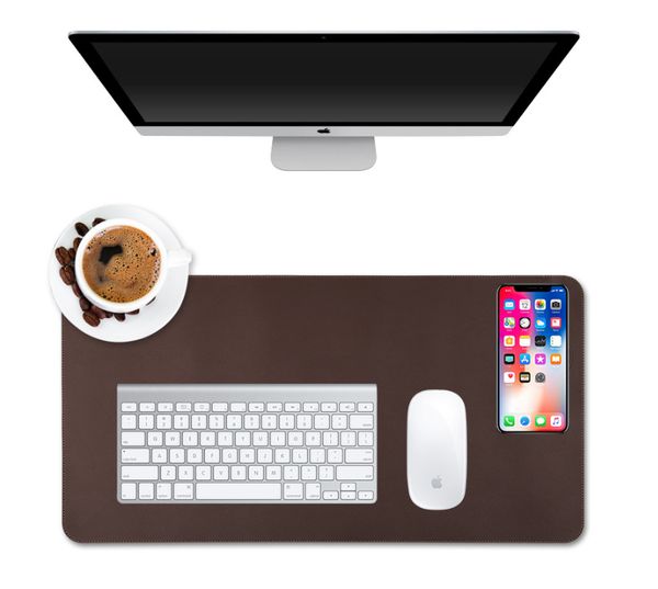 

pu leather qi wireless quick-charging mouse pad works on the iphone x, iphone 8 galaxy s8 s9 plus samsung note 8 9