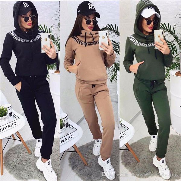 

luxury patchwork womens tracksuits winter long sleeve hoodie long pants 2pcs ladies sets casual male clothing, Gray