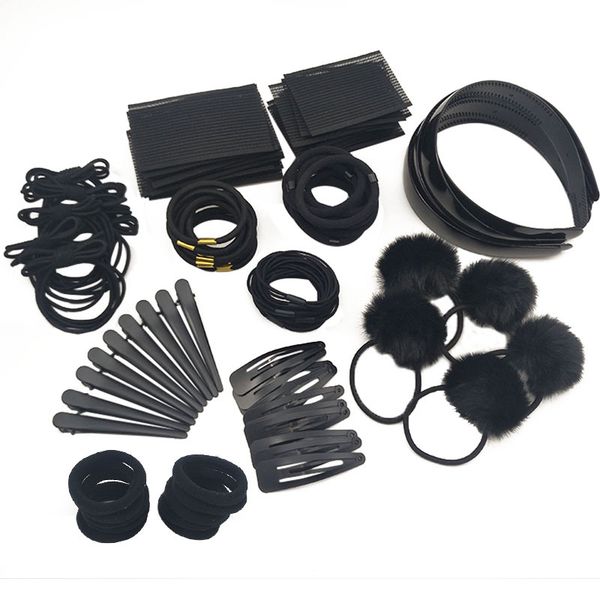 

fashion simple headdress black and white with pattern hairband hair bands barrettes boutique 11-combination 100 pieces accessori, Brown