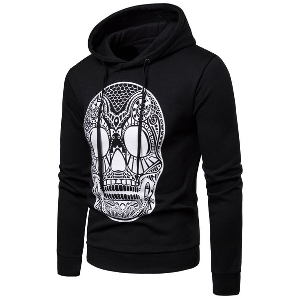 

mens skull designer hoodies men male hommes sweatshirts casual autumn spring clothes, White;black