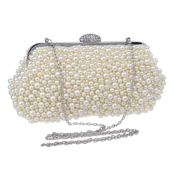 

women messenger beaded women vintage evening bags imitation pearl shell bag shoulder bags diamonds clutch bag for weddin