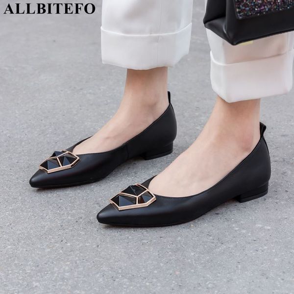 

allbitefo genuine leather low-heeled comforatble office ladies shoes women heels party women shoes, Black