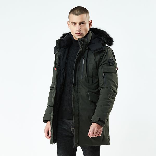 

parka men winter jacket men warm thicken outerwear hooded winter coat thick warm mens jacket father's gift parka, Black