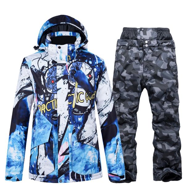 

ski suit men winter thicken outdoor jackets windproof waterproof snow jacket and pants set skiing and snowboarding ski suit male