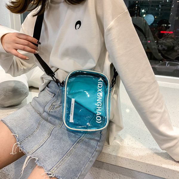 

transparent bag for women clear shoulder bag female handbags girls letter print casual small crossbody bags