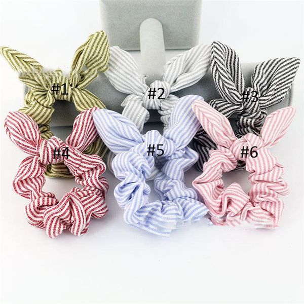 

stripe elastic hair scrunchie scrunchy hairbands head band ponytail holder girls princess accessories child hair accessories dhl zfj572, Slivery;white