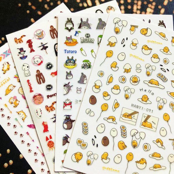 

3d nail art sticker solonail hanyi-91 little egg monster decals nail tools decoration art decal tools, Black