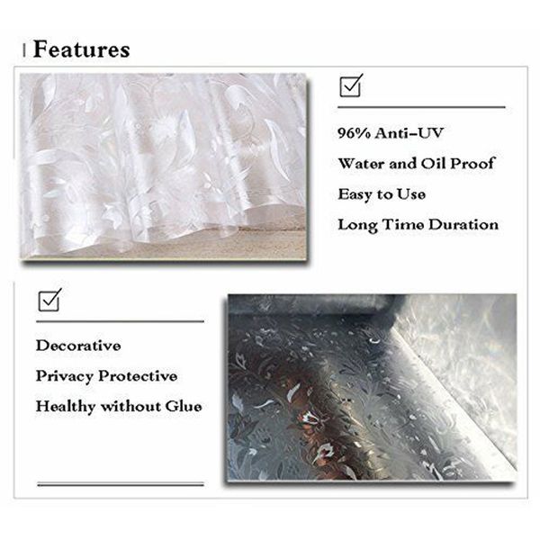 

3d no glue removable home decorative privacy window films frosted glass film