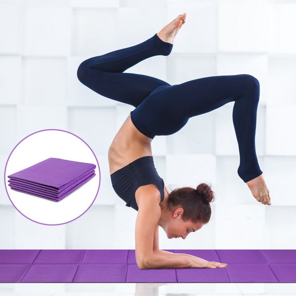 

gr 6mm pvc foldable yoga mat non slip carpet fitness mat gym exercise pilates easy to carry sports for beginner 173*61 cm