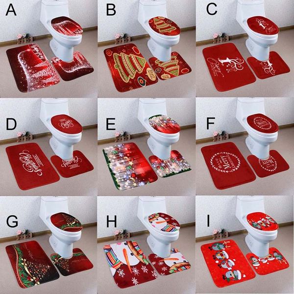 

новый дизайн с рождеством постамент коврик + крышка унитаза + коврик для ванной 3 шт. / комплект украшений для дома navidad ванная комната u