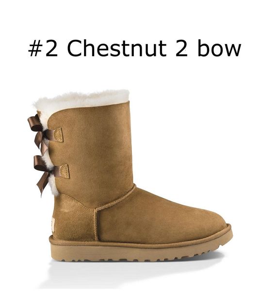 

2020 designer australia women classic snow boots ankle short bow fur boot for winter black white chestnut fashion women shoes sizeeur 36-41