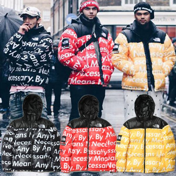 

19fw luxurious brand design the north x sup down jacket coat sweatshirts fashion full letter sweater streetwear outdoor hoodies face coat, Gray;blue