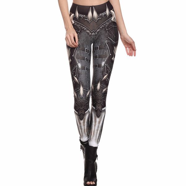 

zsiibo new ladies fashion leggings halloween party spoof performance anime pattern printing leggings pants slim fitness, Black