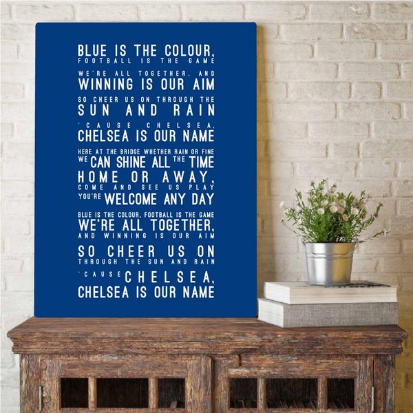 

fc inspired song lyrics art painting wall pictures , blue is the colour lyrics typography canvas art prints home decor