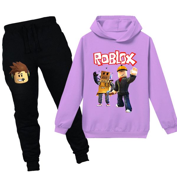 2019 Roblox Hoodies Sets Pants Girls Sweatshirts Boys Streetwear Harajuku Clothing Sets For Teen Kids Tracksuits Pullover Hoody Black Purple From - details about game roblox hoodie student teenager pullover sweatshirt men women jacket coat