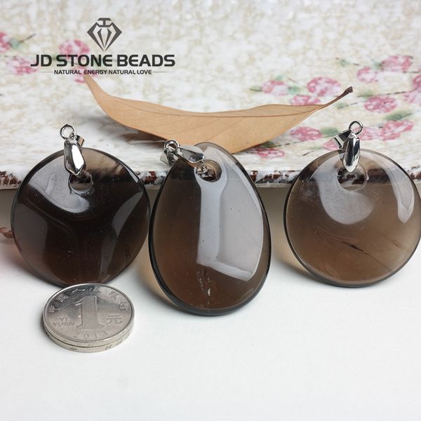 

natural smoky quartz pendant new assorted natural stone wholesale charms, Silver
