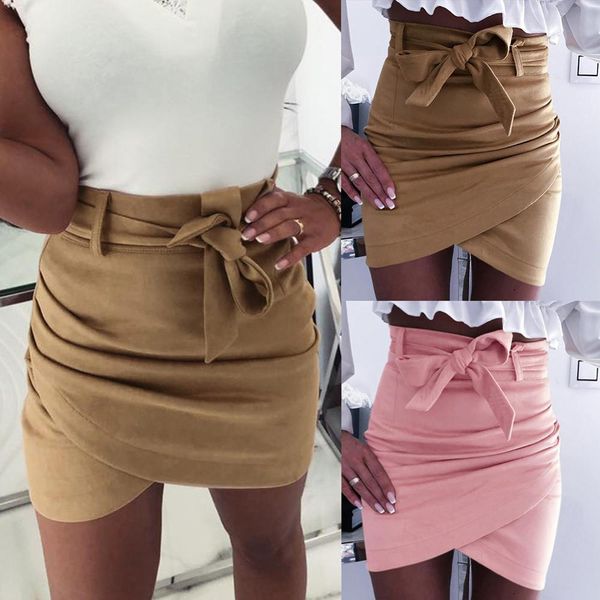 

new arrival women's skirt high waist slim casual summer pencil mini skirts women clothes bandage clubwear cross skirt n7, Black