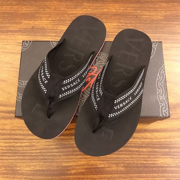 

high-end men's summer flip-flops sandals slippers beach shoes fashion luxurydesigner men's shoes classic retro pattern sssss