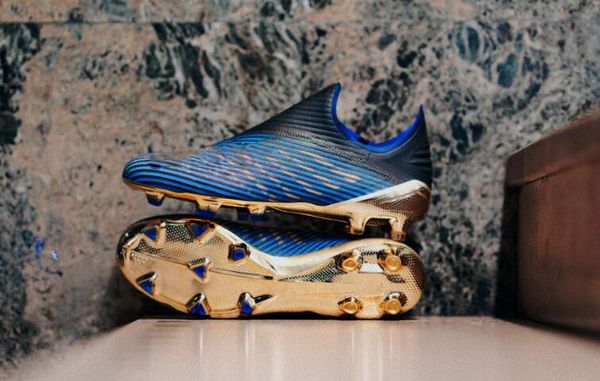 

2019 new arrive x19 + dark script waterproof designer soccer shoes mens womens color electroplated fg football shoes