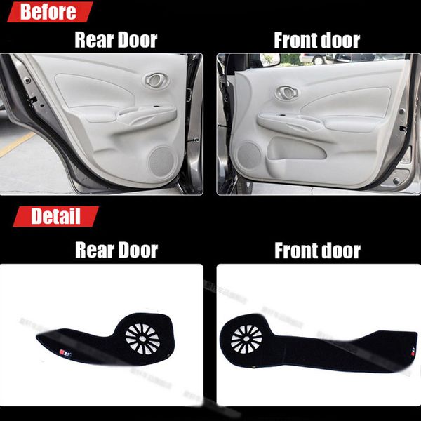 

4pcs fabric door protection mats anti-kick decorative pads for sunny 2011-2015