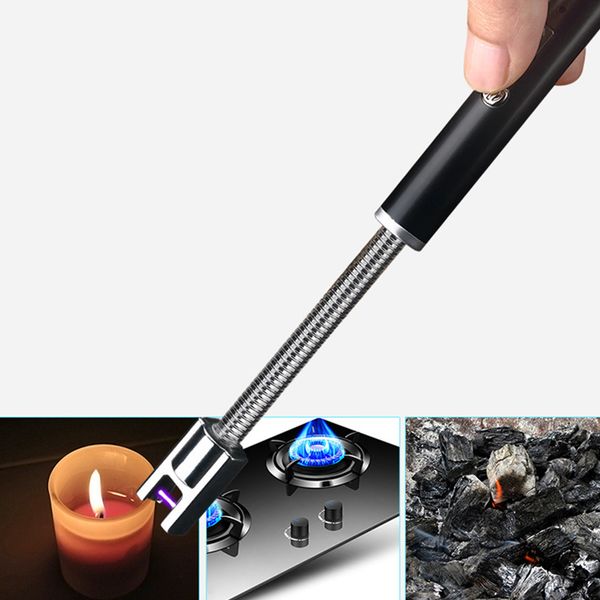 

usb charging electric lighter kitchen rechargeable flameless windproof electronic arc bbq flameless lighter