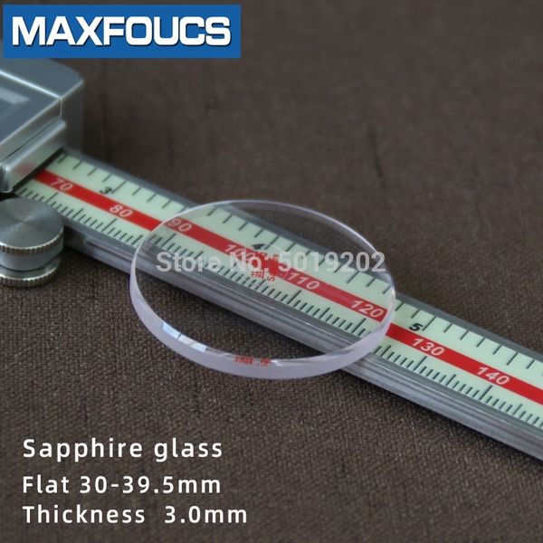 

flat 3.0mm watch glass sapphire replacement thick in diameters 30mm-39.5mm round transparent 1 pieces