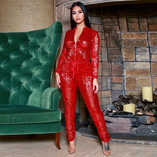 

integral women elegant long pants strappy bodysuit long sleeve women jumpsuit streetwear fashion bodycon plus size rompers, Black;white