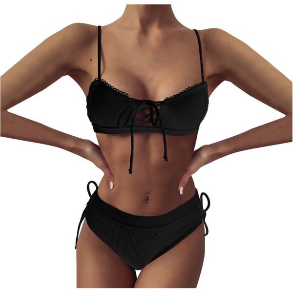 

solid bikini set women triangle swimwear new low waist bathing suit summer beach wear female white swimsuit biquini