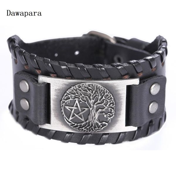 

dawapara genuine leather bracelet geometry male bangles men's snap button zinc alloy men'swide bracelet tendy meanful jewelry, White