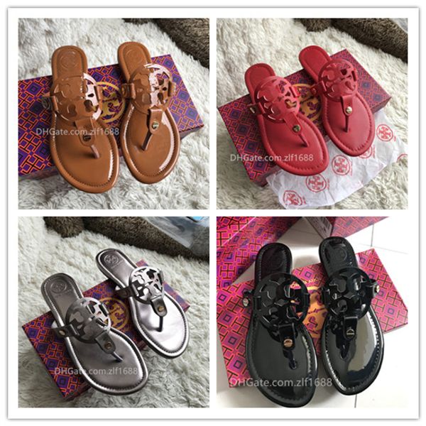 

New luxury de igner brand lipper cut out ummer beach andal fa hion women lide tb lipper indoor lip flip flop tory