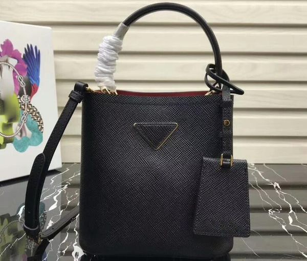 

realfine888 5a 1ba217 18cm panier small saffiano leather bag,metal logo,come with dust bag,ing