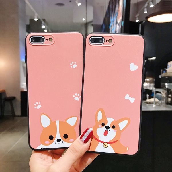 

soft silicone phone case cover for iphone xs xr xsmax cover cases 6 6s 7 8 plus cute corgi dog case
