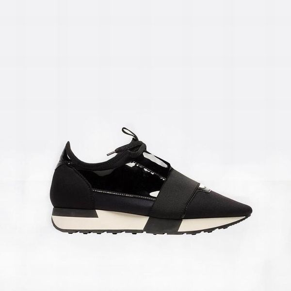 

2019 new race runners sneakers smooth patch leather yellow race runner mesh and suede rubber sole casual shoes