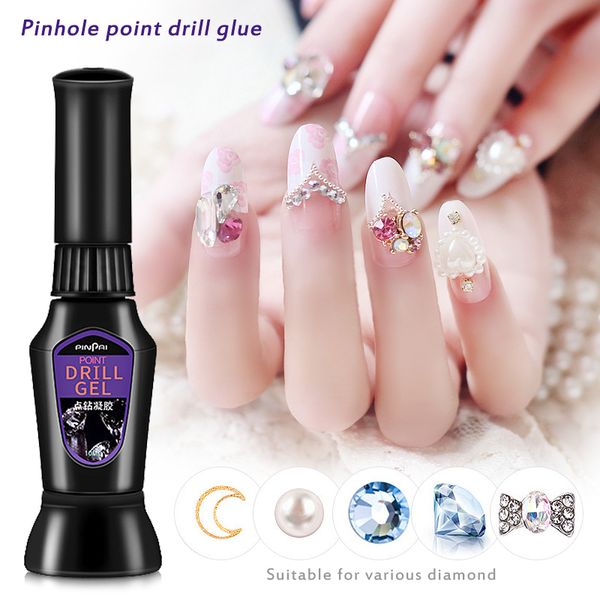 

10ml needle diy decoration adhesive glue uv acrylic rhinestones nail glue false nail art tips point drill gel with brush tslm1, Red;pink