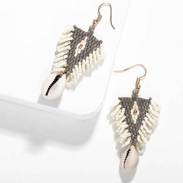 

bohemian shell drop earring for women geometric acrylic beaded colorful fashion jewelry gift travel wholesale party new, Golden;silver