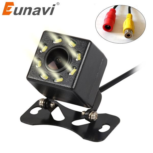 

eunavi 8 led night vision car rear view camera universal backup parking camera waterproof proof wide angle hd color image