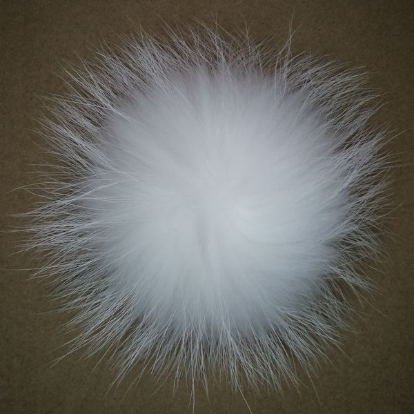 

stylish baby blue pom poms genuine raccoon fur accessories wholesale 14-15cm large fluffy pompons ball, Silver
