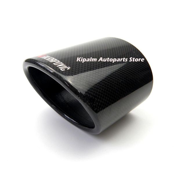 

car universal akrapovic oval slanted exhaust tip carbon fiber cover exhaust muffler pipe tip case akrapovic housing