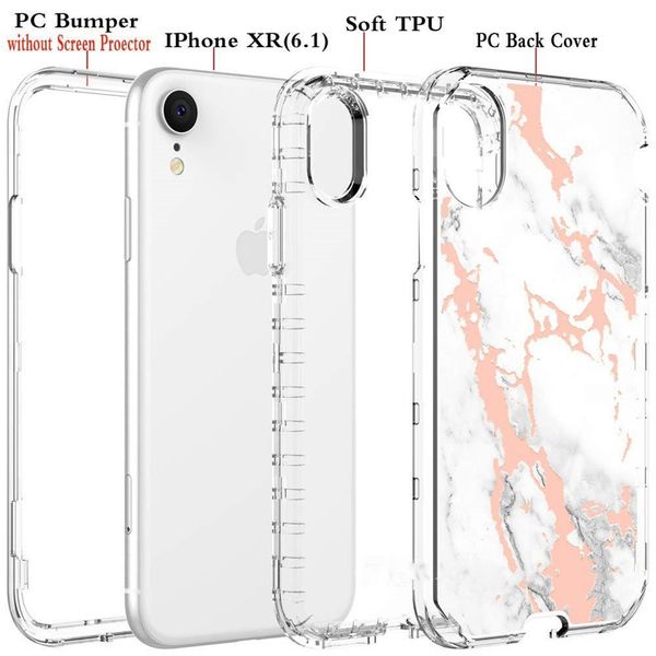 

for iphone 11 case luxury marble 3in1 heavy duty shockproof full body protection cover for iphone xr xs max samsung note 10 pro