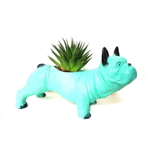 

creative animal bulldog flowerpot animal flowerpot non-resin succulent plant pot green plastic flower pot realistic simulation