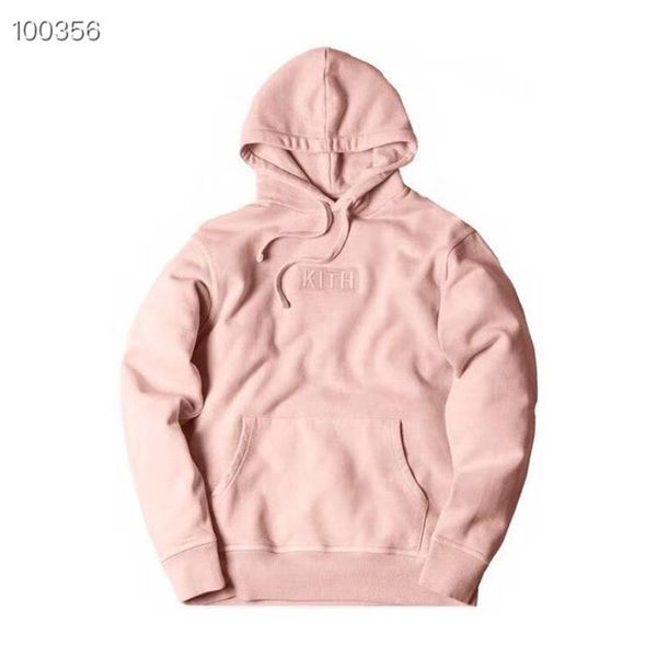 

box логос вышивки kith hoodie мужчины womenbest качество kith том повседневный пуловер кофты, Black